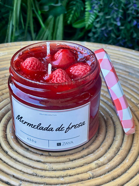 Vela de Mermelada de Fresa