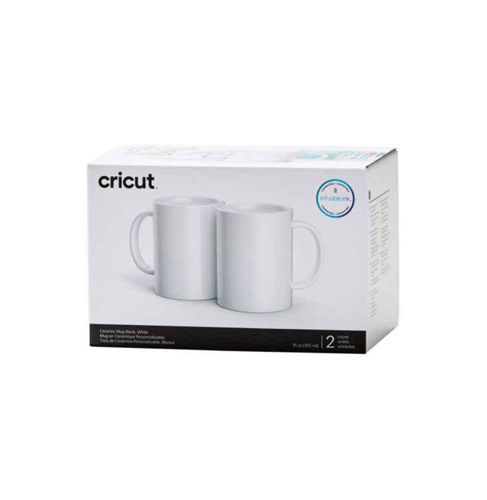 Pack de 2 tazas cerámicas blancas de Cricut