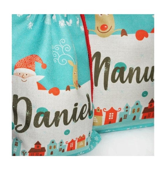 Saco navidad lino 50x68cm personalizado