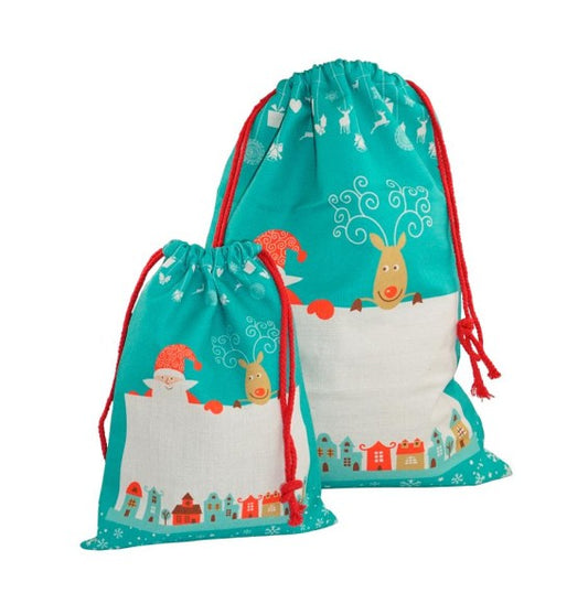 Saco navidad lino 50x68cm personalizado